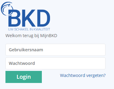 DKL login scherm